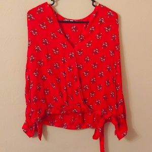Lucky Brand Large, Red floral blouse